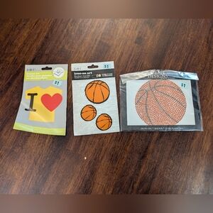 Basketball Iron-On Patch Set